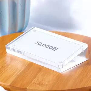 경사자석 경사 자석 투명 아크릴 가격표 홀더 메뉴판 90x55mm