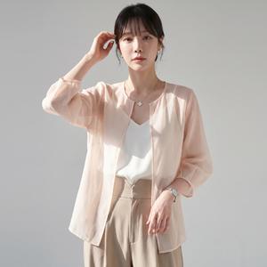 카라 KARRA (77까지)노버튼쉬폰오픈가디건_A3F0965