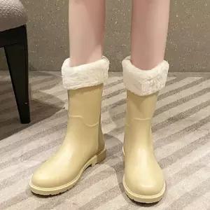 기모 부츠 여성 레인부츠 여자 미들 겨울신발 신발 겨울 방한화