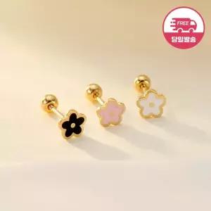 [비앤비골드] 당일발송 14K 데이지 플라워 에나멜 피어싱 한쪽 JAE40385