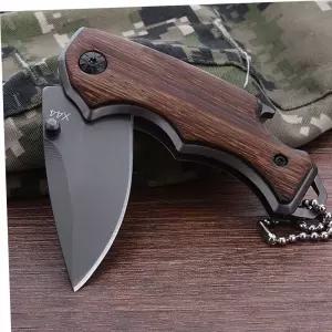 등산공구 나무손잡이 접이식 캠핑 생존 다용도칼 가벼운(100g)