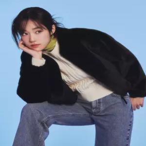 리 리 우먼 페이크퍼 자켓 블랙 4457938