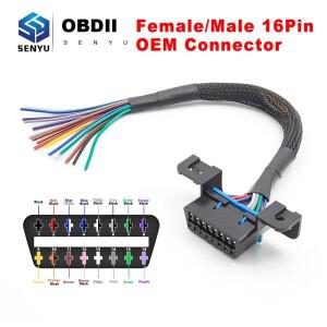 10/30cm DIY 16pin J1962 Obd2 연장 케이블 남성 라인 여성 자동차 ODB2 진단 도구 obd 2 커넥터