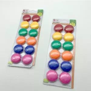 컬러 화이트보드 칼라 원형 동그란 강력 자석 홀더 12PCS JtrM