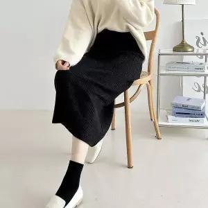 빅사이즈 501 밴딩골지니트스판스커트 DWX3778 (30098311A)
