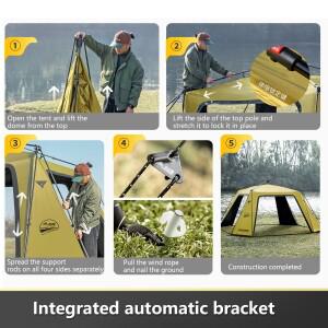 BISINNA 6-8 명 원터치 돔 텐트 비닐 코팅 캐노피 Waterpoof Sunshade Shelter for Family Camping Travel