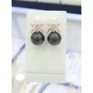 파이치치 세이브존05 925 실버 나비 플라워 혼주 흑진주 12mm 침귀걸이 SV12884 (10956525)