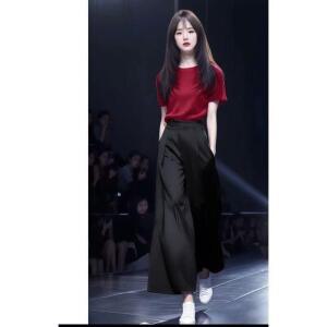 모두팜 여성 빅 반팔 상의 하이웨스트 와이드 바지 투피스 여름 코디 세트 MOC