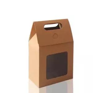 포장상자 손잡이 사각 투명창 중형 크라프트 선물상자
