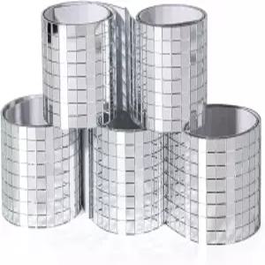 PP OPOUNT 2360 PCS 셀프 접착 모자이크 타일 5 x mm 디스코 실내 장식용 스퀘어 미러 DIY 볼 카드 제작 및