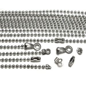 1.5-10mm 스테인레스 스틸 볼 비드 체인 목걸이 대 한 DIY 펜 던 트 키 chians 핸드 태그 커넥터 보석 만들