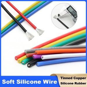 1~ 10M  실리콘 고무 구리 와이어 30/28/26/24/22/20AWG 고온 유연한 전력 케이블 DIY LED 조명