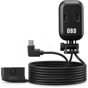OBD2 대시 캠 전원 케이블 USB C 타입-C 어댑터 하드와이어 키트 저전압 보호 11.8/11.6V/11.4V 레이더