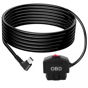 대시 카메라 OBD2용 전원 케이블 - 스위치 버튼 저전압 보호 기능이 있는 24시간 감시 및 접근 모드