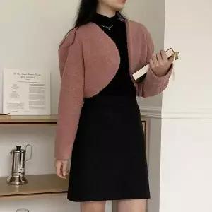 빅사이즈 510 보들보들볼레로크롭자켓 DMOQ227 (41587743A)