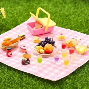 상상력 넘치는 크리스마스 티 선물을 위한 소울첸 31개 피크닉 바구니 플레이세트 리얼리스틱 음식 디저트