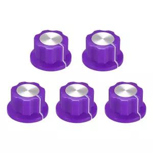 uxcell 5pcs 6.4mm 샤프트 홀 전위차계 볼륨 조절 회전 노브 효과 페달 퍼플