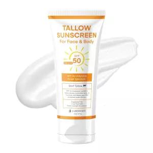 미네랄이 함유된 비프 탤로우 자외선 차단제 SPF 50 즉각적인 차단 비나노 산화아연 - 기름지지 않은