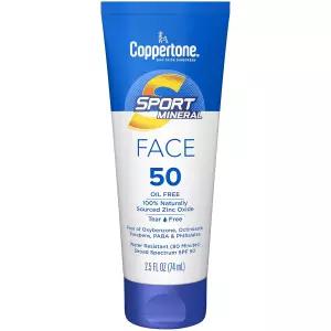 코퍼톤 스포츠 미네랄 페이스 자외선 차단 로션 SPF 50 산화 아연 차단제 2.5온스