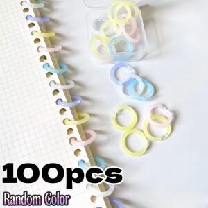 20/100pcs 다채로운 루스 리프 링 어셈블리 바인딩 코일 플라스틱 분리형 펀치 버클 조직 사무실 Accessori