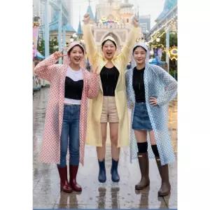 도트무늬 패턴 우비 남녀공용 레인코트 경량 우의 야외 캠핑
