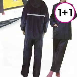 비옷 상하세트 후드 투피스 투습 방수 투명 챙 반사광 야간 안전 1+1