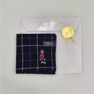 [폴로]랄프로렌 곰돌이자수 체크 타월손수건 bearcheck-3