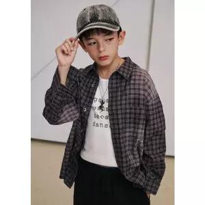 [블루테일](강남점) 브라운 체크 셔츠 AAA1BL02BN