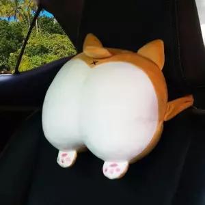 목쿠션 웰시코기 차량용 운전석 사무실 의자 허리 목쿠션배개
