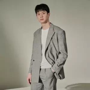[롯데백화점]맨잇슈트 맨잇수트 오버핏와이드팬츠 그레이 글렌체크 봄 여름 셋업정장MAHB10-183