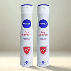 니베아 데오드란 스프레이 200ml 2개 드라이 콤포트 파우더향 보송 땀케어