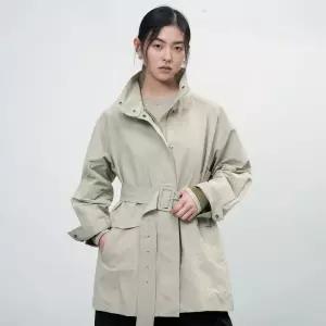 WOMAN 하이넥 사파리 하프 자켓 [LIGHT KHAKI] / WBE3L09504