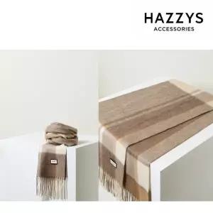 [롯데백화점]헤지스ACC [선물포장][Cashmere Blended] 베이지 체크 캐시미어혼방 머플러 HIMU4F221I2