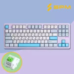 SPM PL87W 텐키리스 무선 기계식 키보드 퍼플 몽돌 화이트축