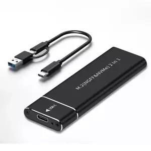M2 SSD 케이스 NVMe SATA 듀얼 프로토콜 10Gbps USB C 3.1 Gen2 외장 2230/2242/2260/2280 호환
