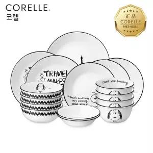 코렐 스누피앤찰리에디션 한국형 4인 16P 원형 홈세트