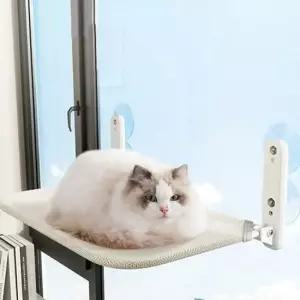 친절한탄씨 고양이 해먹 본품중형 고양이 침대 접이식 부착 창문 흡착 스크래쳐 공간 숨숨 타워 휴식
