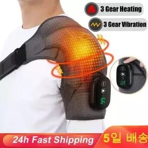 전기 어깨 마사지기 가열 진동 마사지 벨트 버팀대 랩 패드 충전식