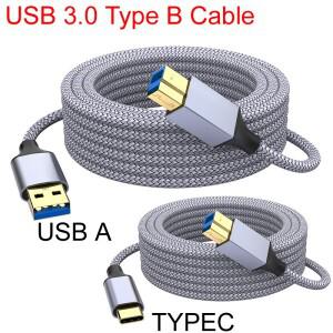 나일론 브레이드 0.5M/1M/2M/3M/5M USB 3.0 TYPE-C 프린터 데이터 케이블 USB-A-USB-B 코드 (HP 스캐너  휴