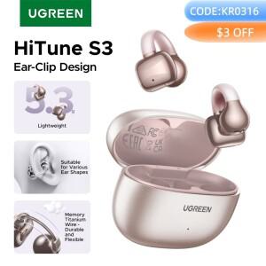 UGREEN 오픈형 클립 무선 이어버드 블루투스 스포츠 이어폰 헤드폰 마이크 내장 이어훅 & 귀걸이형