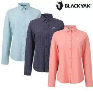 블랙야크 BLACKYAK 여성 데일리 신축성 체크 기본 셔츠 경량 스트레치 긴팔 1B