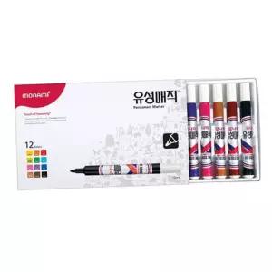 프로유성매직 모나미 유성매직 12색 (둥근닙) 세트