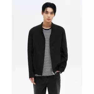에잇세컨즈 스탠드 칼라 코튼 블루종 블랙 4952047