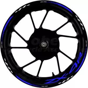 가와사키 ZX-4R 2019-2024용 멋진 17인치 휠 림 스티커 파란색 반사성 비닐 스트라이프 키트 방수 자가