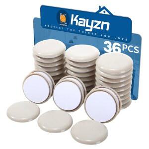 카펫용 KAYZN 자가 접착 가구 슬라이더 이동 패드(36개) 1-3/4인치 이동기 글라이드 셀프 스틱 카펫 운반기 - 모든 물건을 빠르고 쉽게 이동하세요!