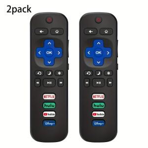 TCL Roku/Hisense Roku/필립스호환 스마트 TV와 호환되는 리모컨 2개(RokuStick 및 박스에 적용되지 않음)