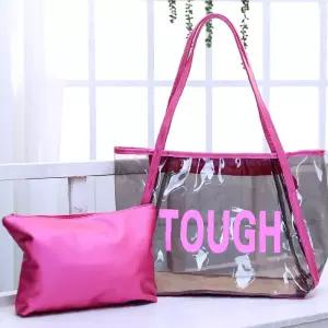 가방 숄더백 비치백 방수백 파우치포함 파우치백 투명백 TOUGH 비치 투명 핫핑크