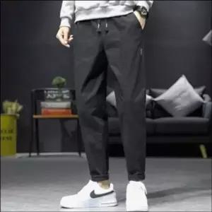 남자 배기팬츠 면바지 허리밴딩 크롭 팬츠 캐주얼바지 레저팬츠 아웃도어 면바지