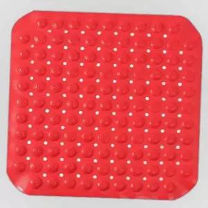 타일흡착 미끄럼방지 욕실매트 47x47cm 레드