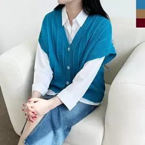 [셀러허브 패션]2L-ABB 1017 여자박시브이니트조끼 (51224073)